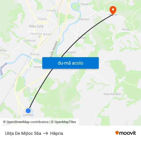 Harta de Ulița De Mijloc 56a către Hăpria