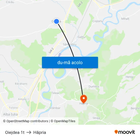 Harta de Oiejdea 1t către Hăpria