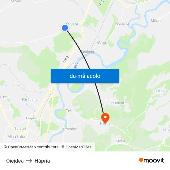 Harta de Oiejdea către Hăpria