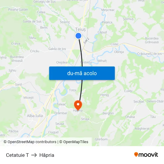Harta de Cetatuie T către Hăpria
