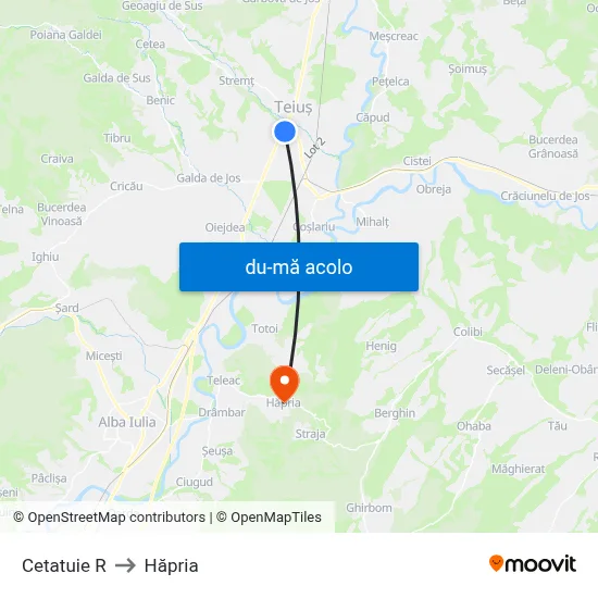 Harta de Cetatuie R către Hăpria