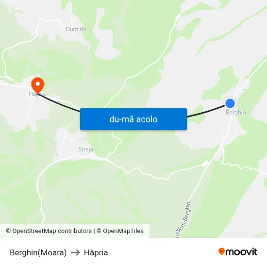 Harta de Berghin(Moara) către Hăpria