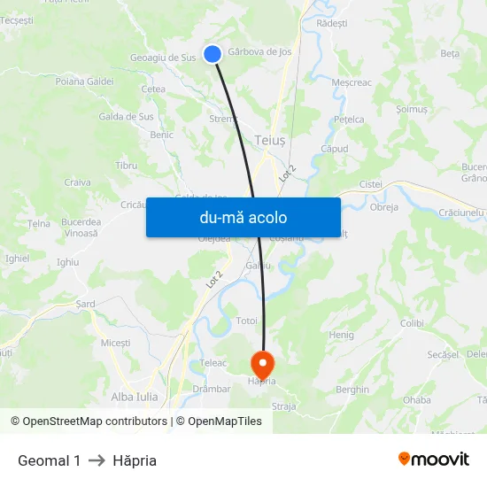 Harta de Geomal 1 către Hăpria