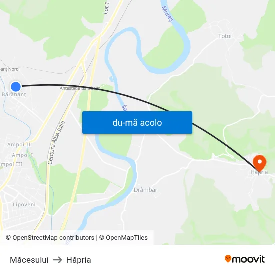 Harta de Măcesului către Hăpria