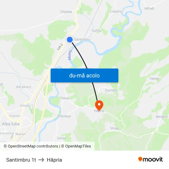 Harta de Santimbru 1t către Hăpria