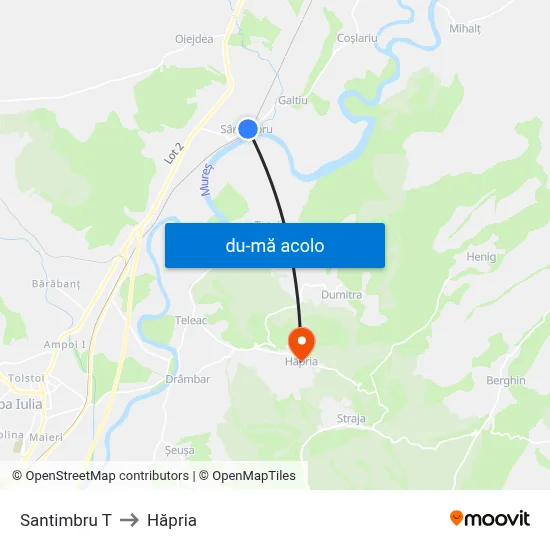 Harta de Santimbru T către Hăpria