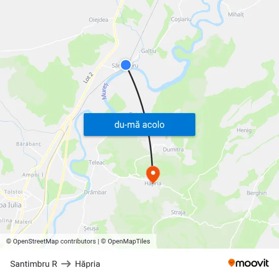 Harta de Santimbru R către Hăpria