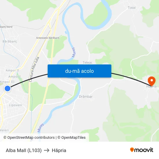 Harta de Alba Mall (L103) către Hăpria