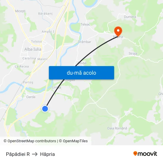 Harta de Păpădiei R către Hăpria