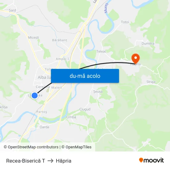 Harta de Recea-Biserică T către Hăpria