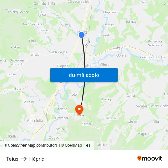 Harta de Teius către Hăpria