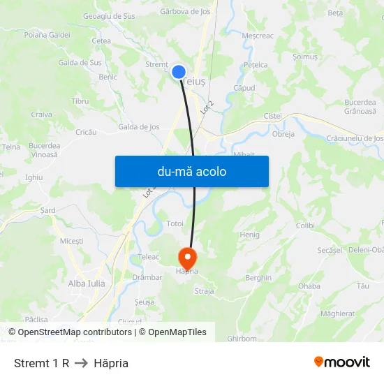 Harta de Stremt 1 R către Hăpria