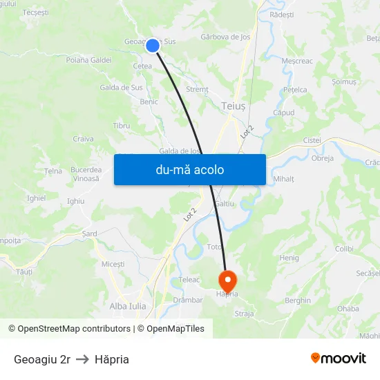 Harta de Geoagiu 2r către Hăpria