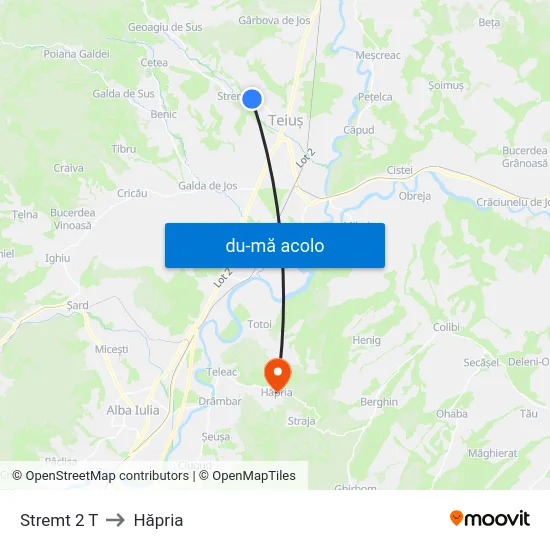 Harta de Stremt 2 T către Hăpria