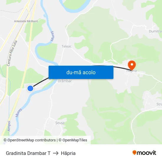 Harta de Gradinita Drambar T către Hăpria