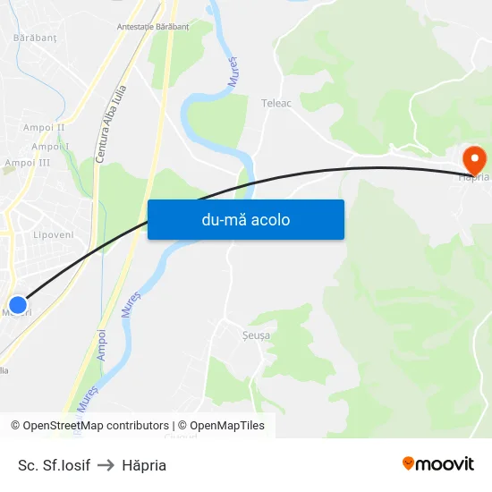 Harta de Sc. Sf.Iosif către Hăpria