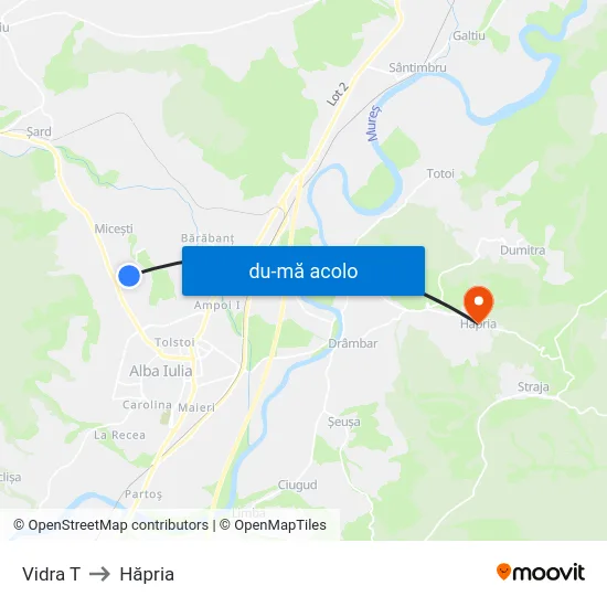 Harta de Vidra T către Hăpria