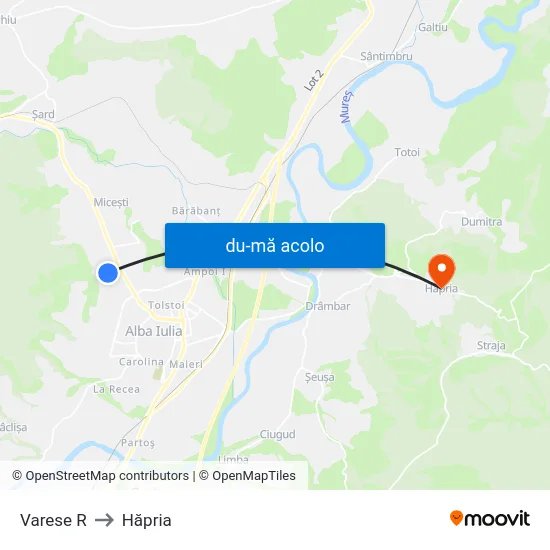 Harta de Varese R către Hăpria