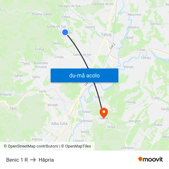 Harta de Benic 1 R către Hăpria