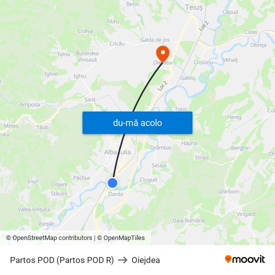 Harta de Partos POD (Partos POD R) către Oiejdea