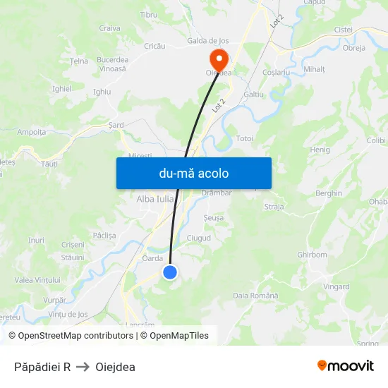 Harta de Păpădiei R către Oiejdea