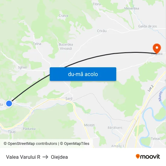Harta de Valea Varului R către Oiejdea