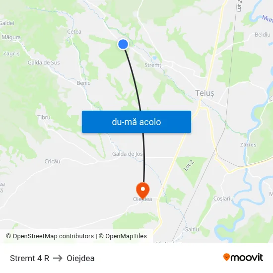Harta de Stremt 4 R către Oiejdea