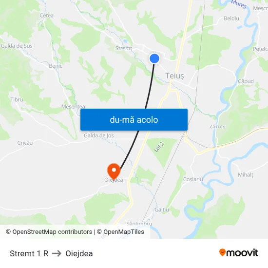 Harta de Stremt 1 R către Oiejdea