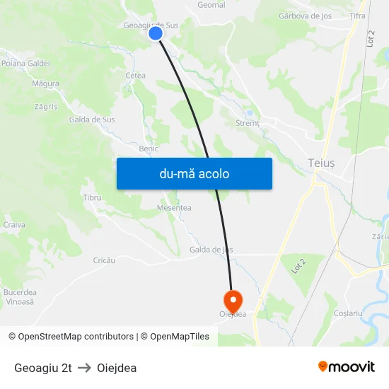 Harta de Geoagiu 2t către Oiejdea