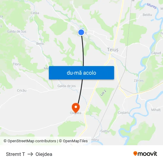 Harta de Stremt T către Oiejdea