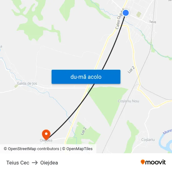 Harta de Teius Cec către Oiejdea