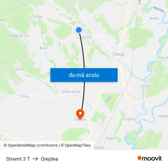 Harta de Stremt 3 T către Oiejdea