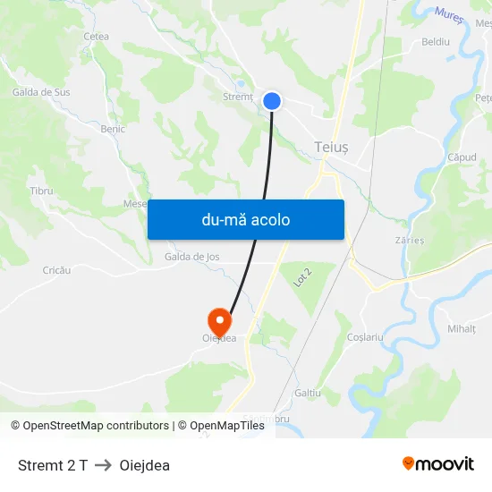 Harta de Stremt 2 T către Oiejdea