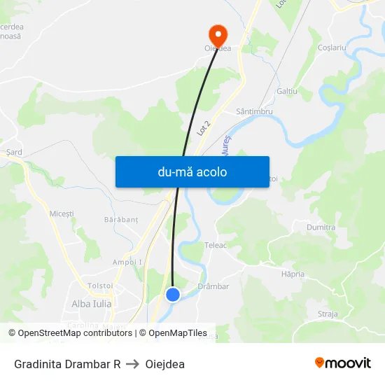 Harta de Gradinita Drambar R către Oiejdea