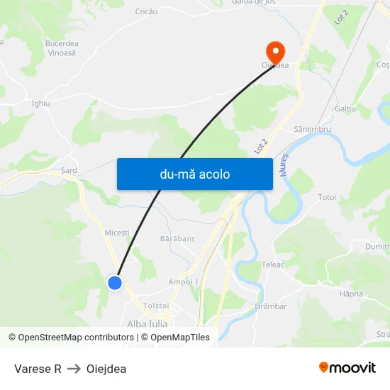 Harta de Varese R către Oiejdea