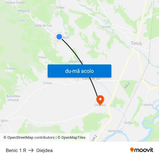 Harta de Benic 1 R către Oiejdea