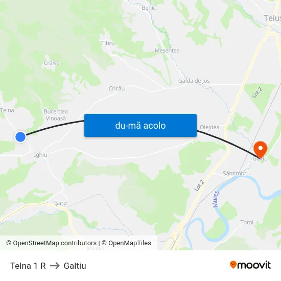 Harta de Telna 1 R către Galtiu