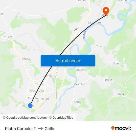 Harta de Piatra Corbului T către Galtiu