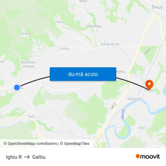 Harta de Ighiu R către Galtiu