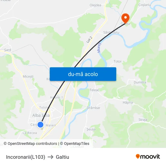 Harta de Incoronarii(L103) către Galtiu