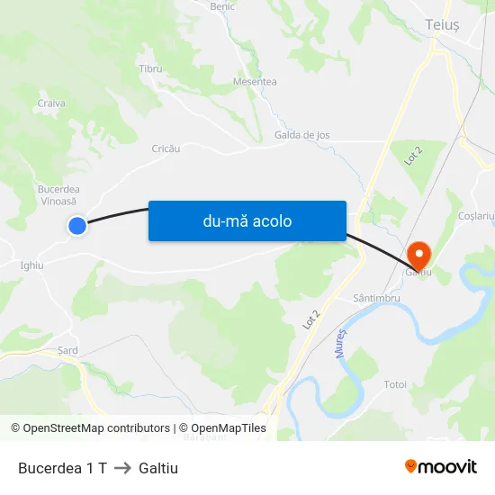 Harta de Bucerdea 1 T către Galtiu