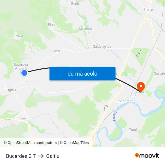 Harta de Bucerdea 2 T către Galtiu