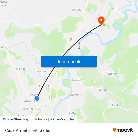 Harta de Casa Armatei către Galtiu