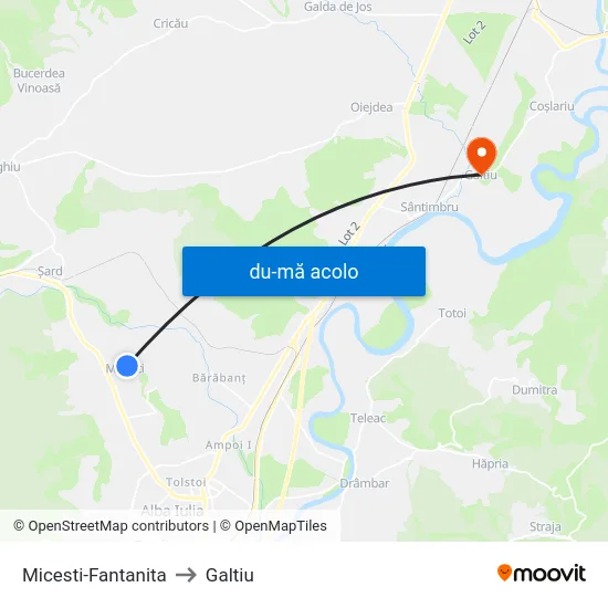 Harta de Micesti-Fantanita către Galtiu