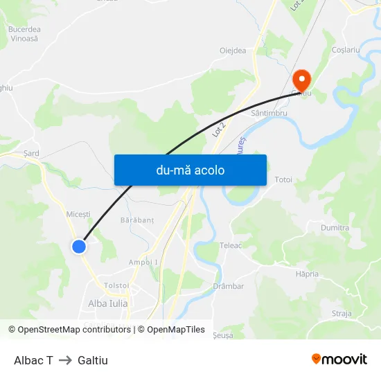 Harta de Albac T către Galtiu