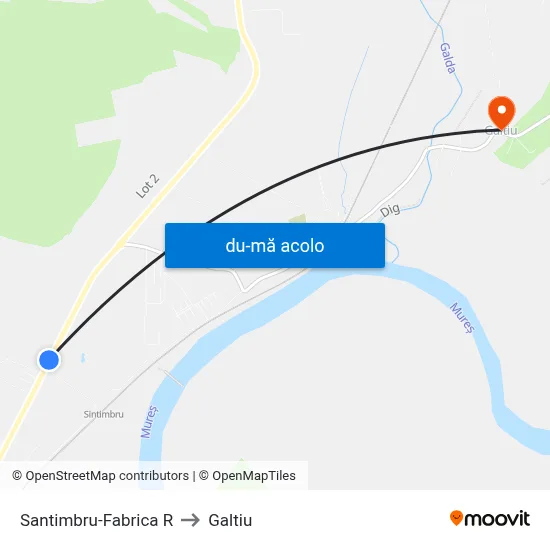 Harta de Santimbru-Fabrica R către Galtiu