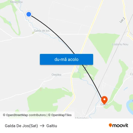 Harta de Galda De Jos(Sat) către Galtiu