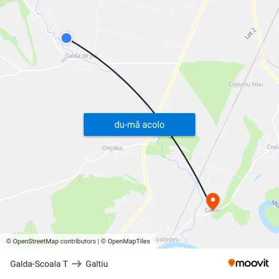 Harta de Galda-Scoala T către Galtiu