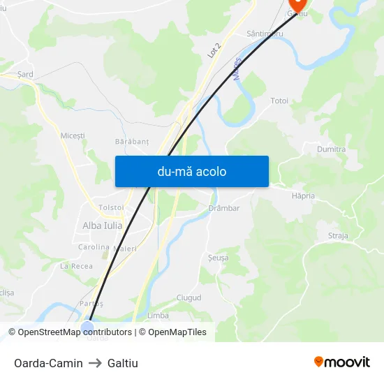 Harta de Oarda-Camin către Galtiu