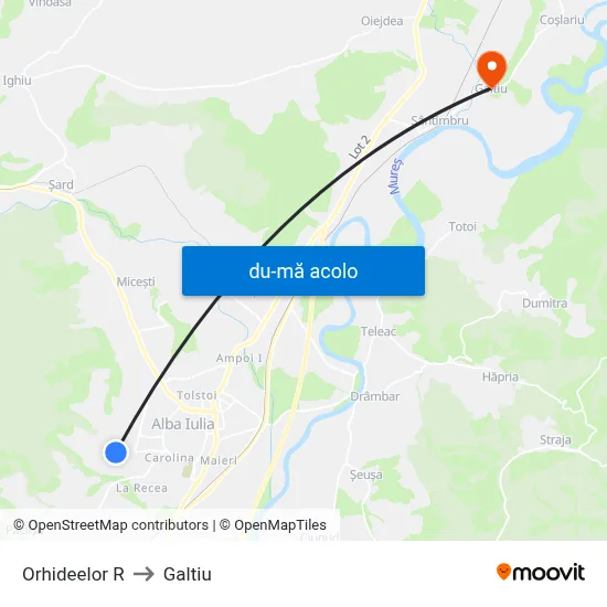 Harta de Orhideelor R către Galtiu